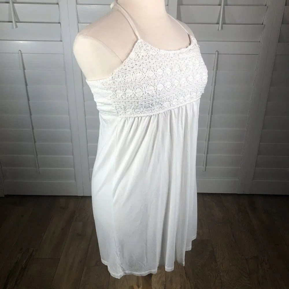 NEW Inc Beach White Swim Cover Large Beach Dress Rayon Crochet A Line